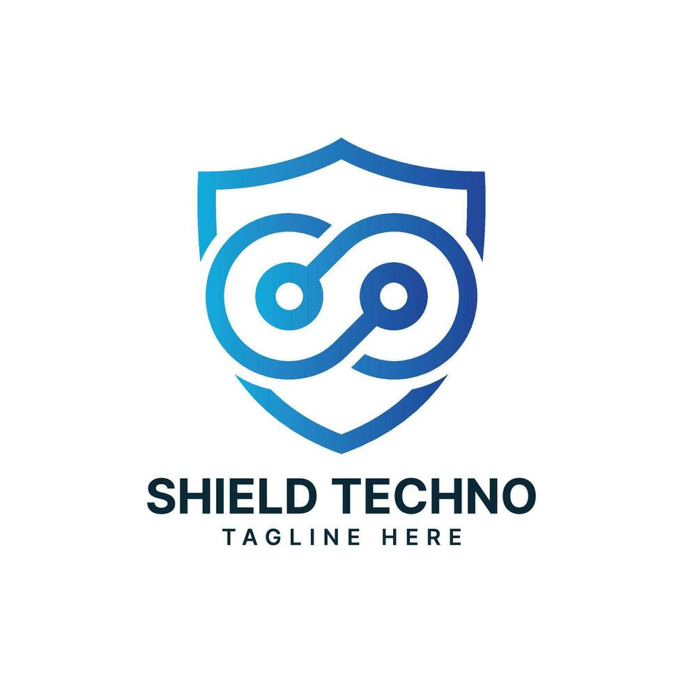 Shield technology Logo design Modern creative simple concept vector template
