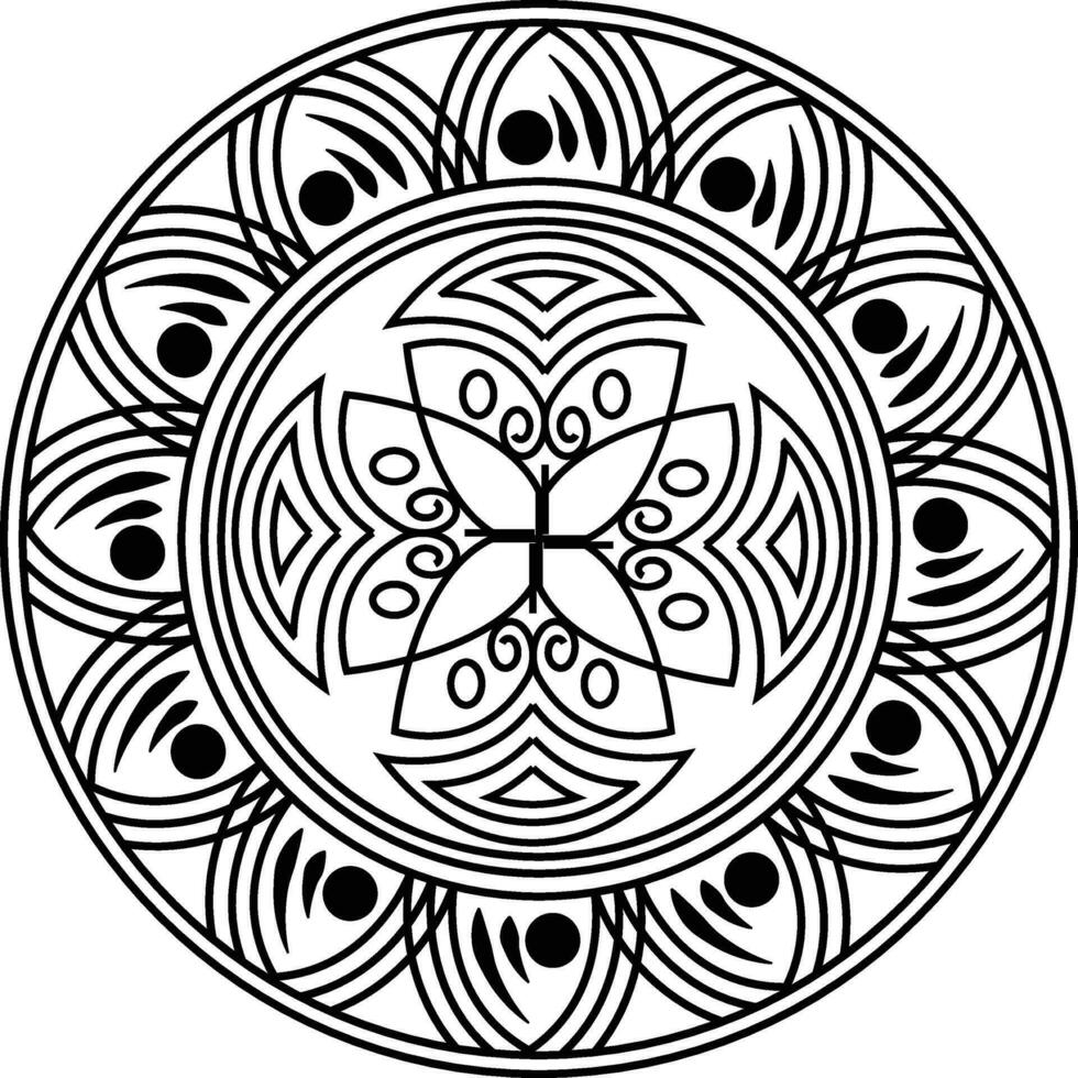 rangoli tradicional y cultural indio, alpona, kolam o paisley vector line art. arte de bengala india. para impresión textil, logo, papel pintado