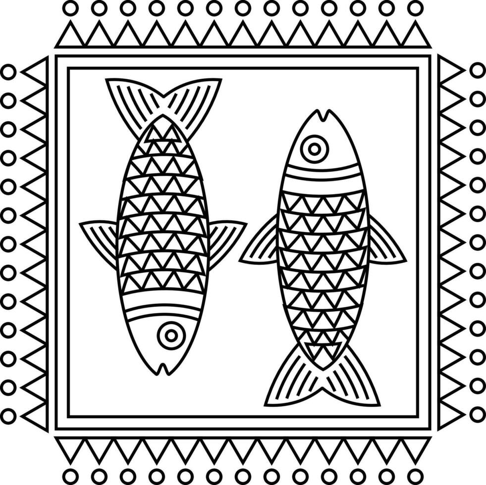 rangoli tradicional y cultural indio, alpona, kolam o paisley vector line art. arte de bengala india. para impresión textil, logo, papel pintado