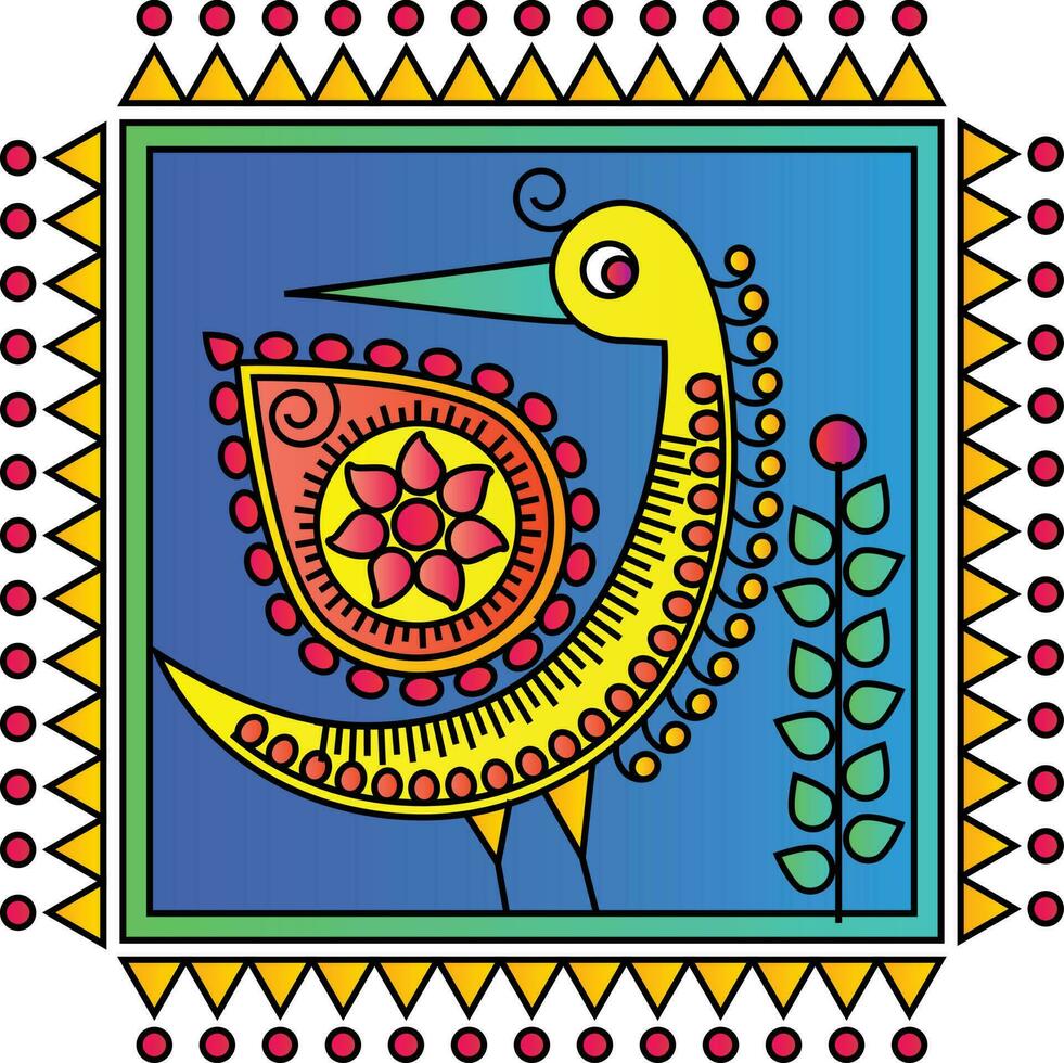 Indian Traditional and Cultural Rangoli, Alpona, Kolam, or Paisley vector line art. Bengal art India. for textile printing, logo, wallpaper