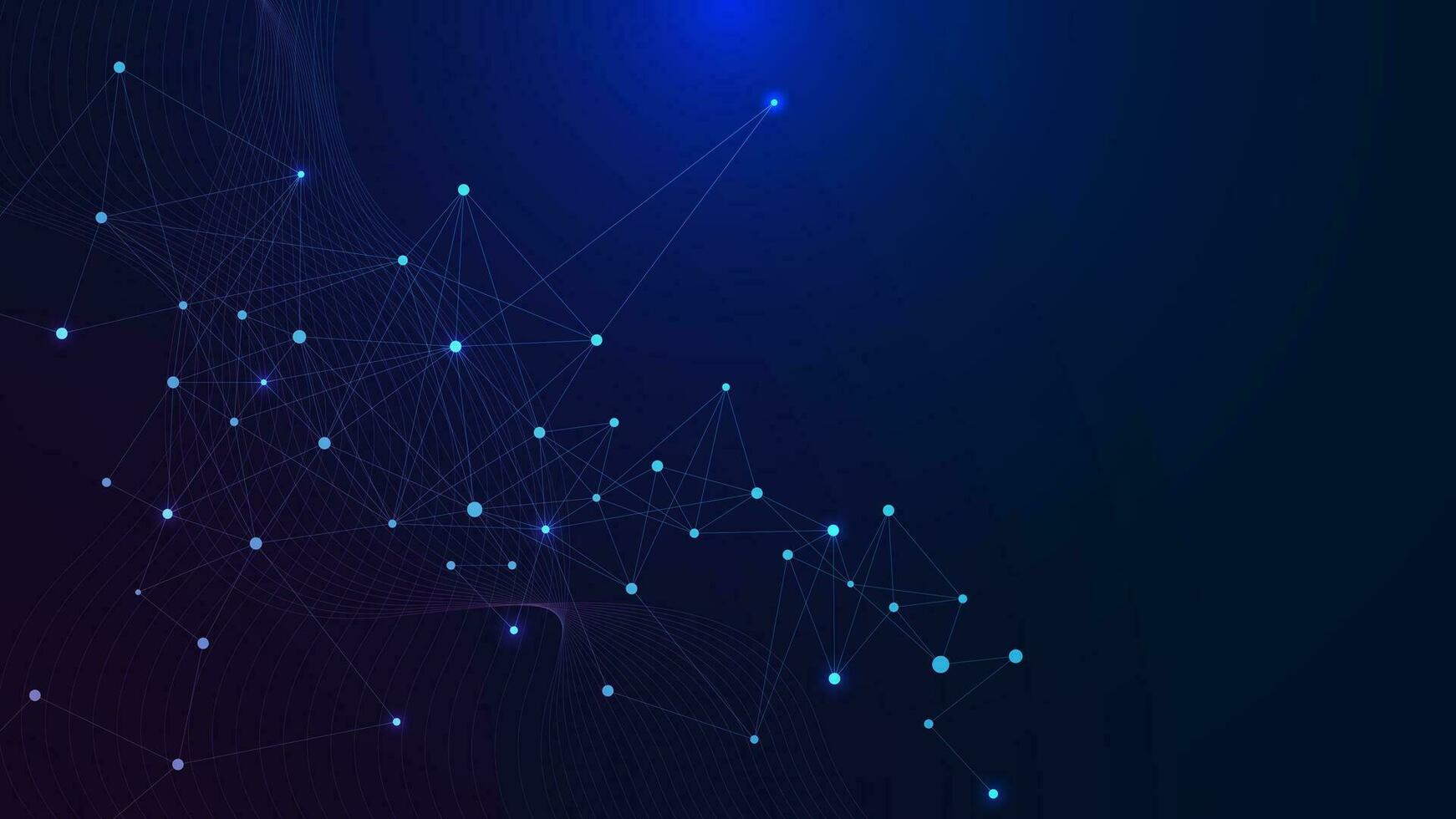 Abstract technology with connecting dots and lines. Modern network connection, social networking and digital communication concept background. Vector illustration.