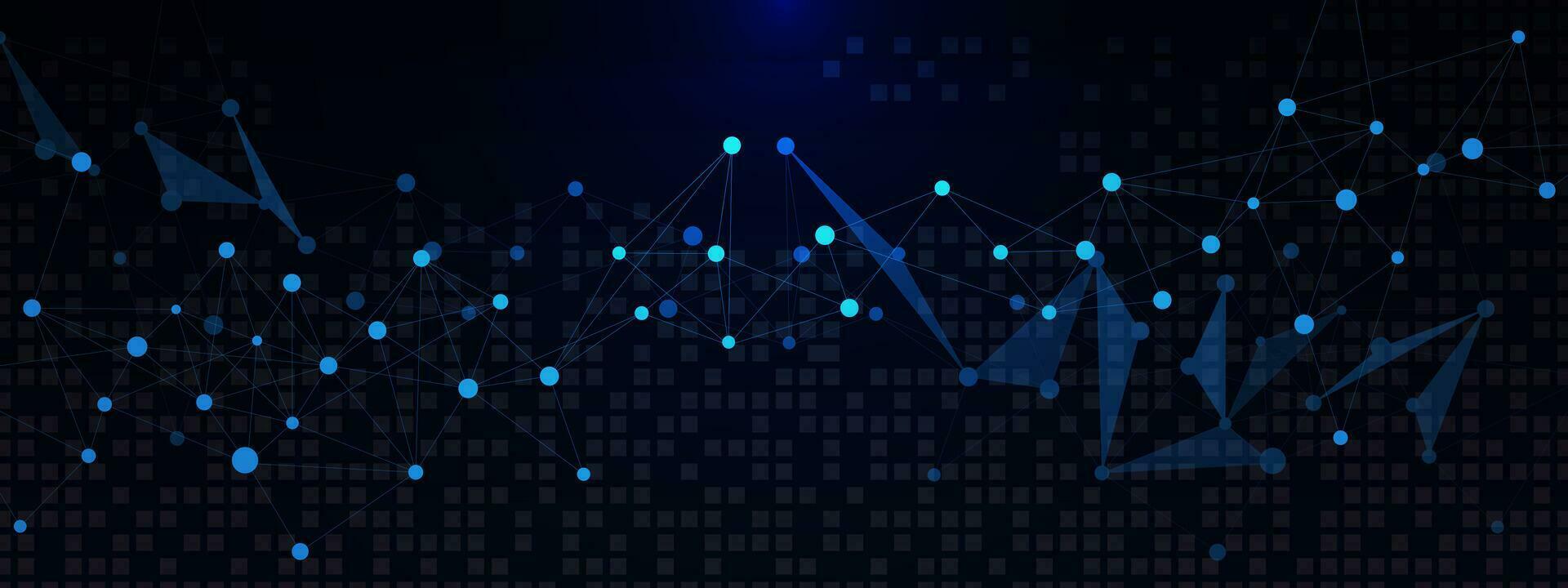 Abstract polygonal background with connecting dots and lines. Digital technology with plexus. Global network connection and communication concept. Vector illustration.