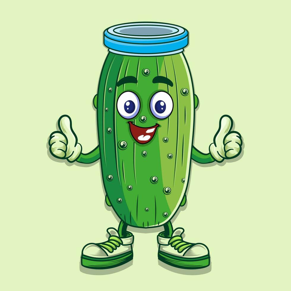 pickel green jar  vector illustration