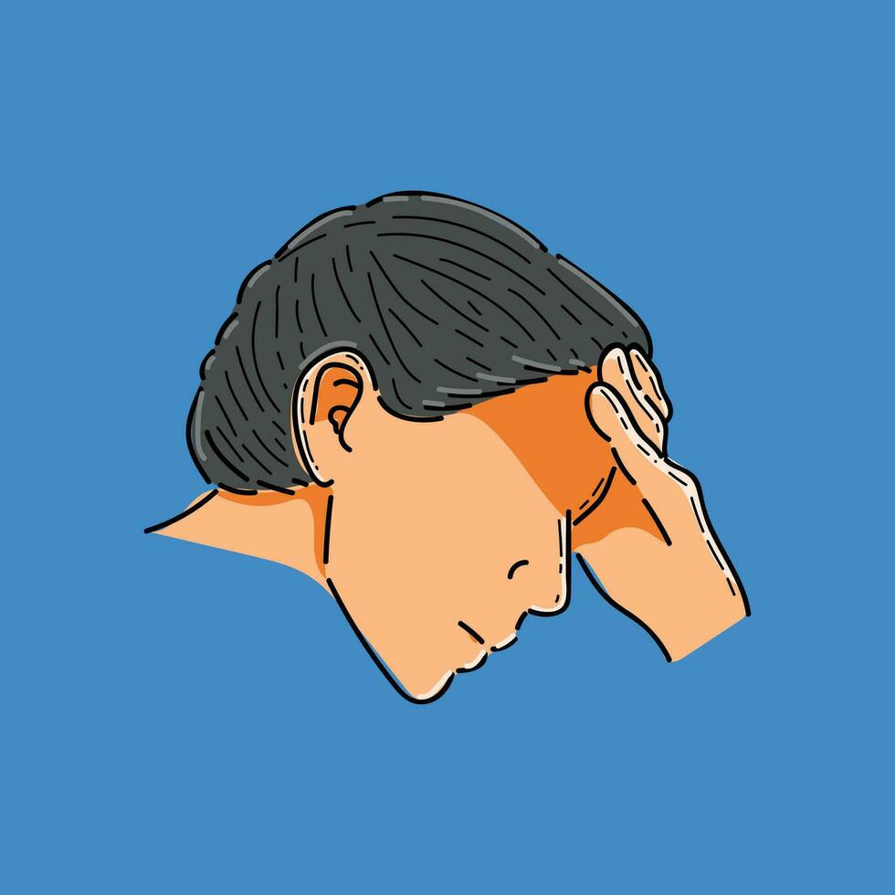 people stressful vector design illustration in a blue background