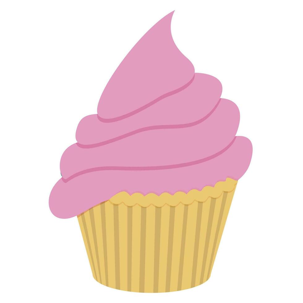 Cupcake in a basket with several layers of cream vector