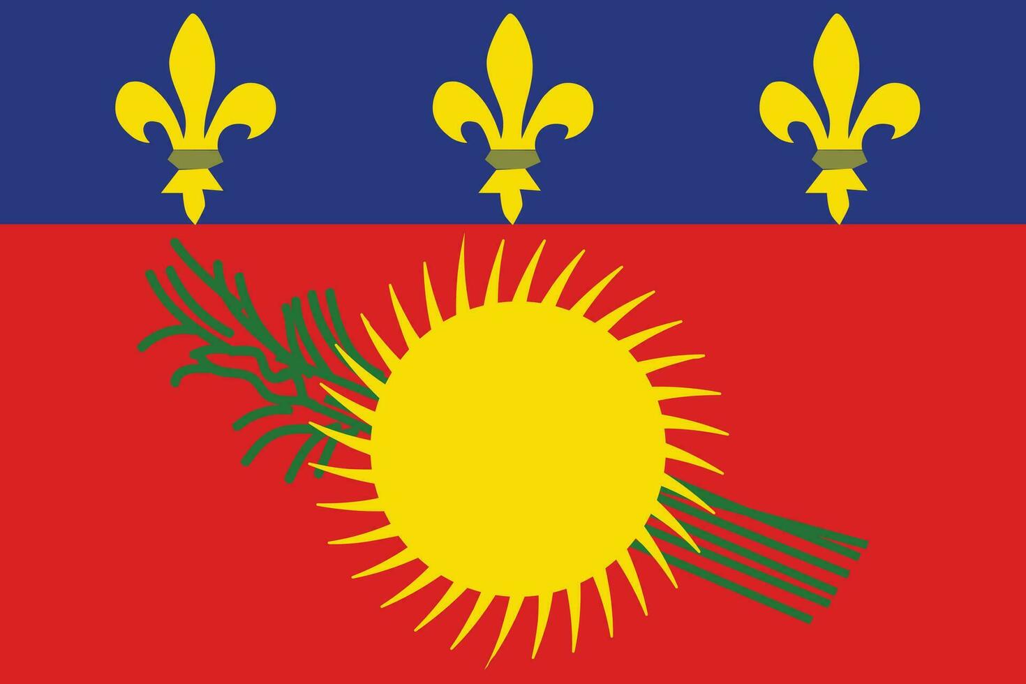 Flag of Guadeloupe.National flag of Guadeloupe vector