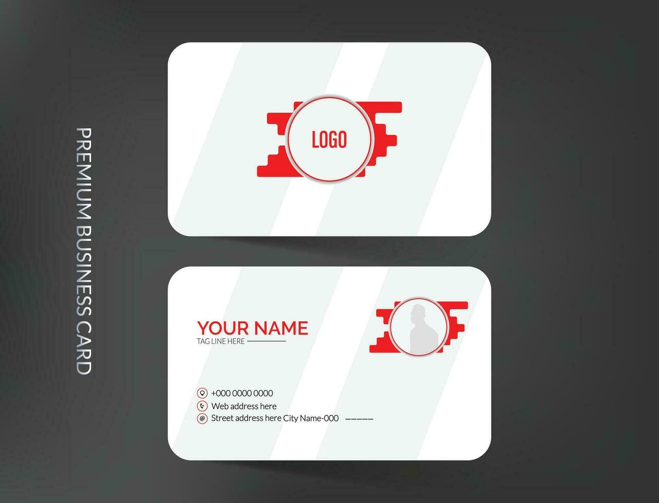 Simple and clean business card template design with mockup and logo design vector