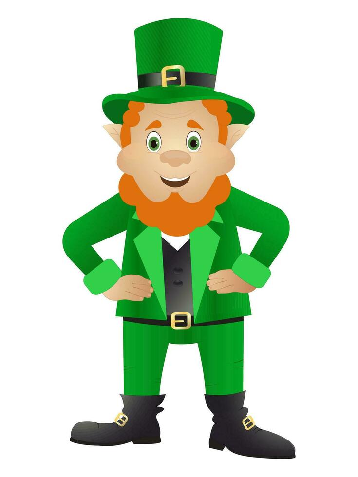 leprechaun on a white background, st. patrick's day card vector