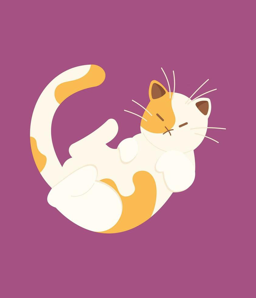 linda gato vector icono Arte. sencillo dibujos animados garabatear gato icono letras