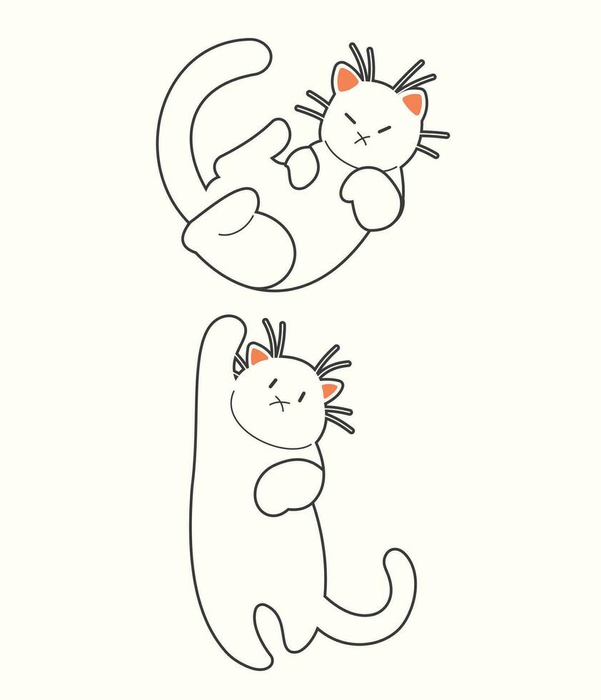 Cute cat vector icon art. simple cartoon doodle cat icon arts