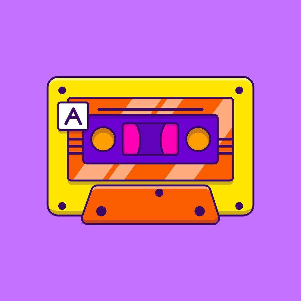 Mixtape Casette Cartoon Vector Icons Illustration. Flat Cartoon Concept. Suitable for any creative project.