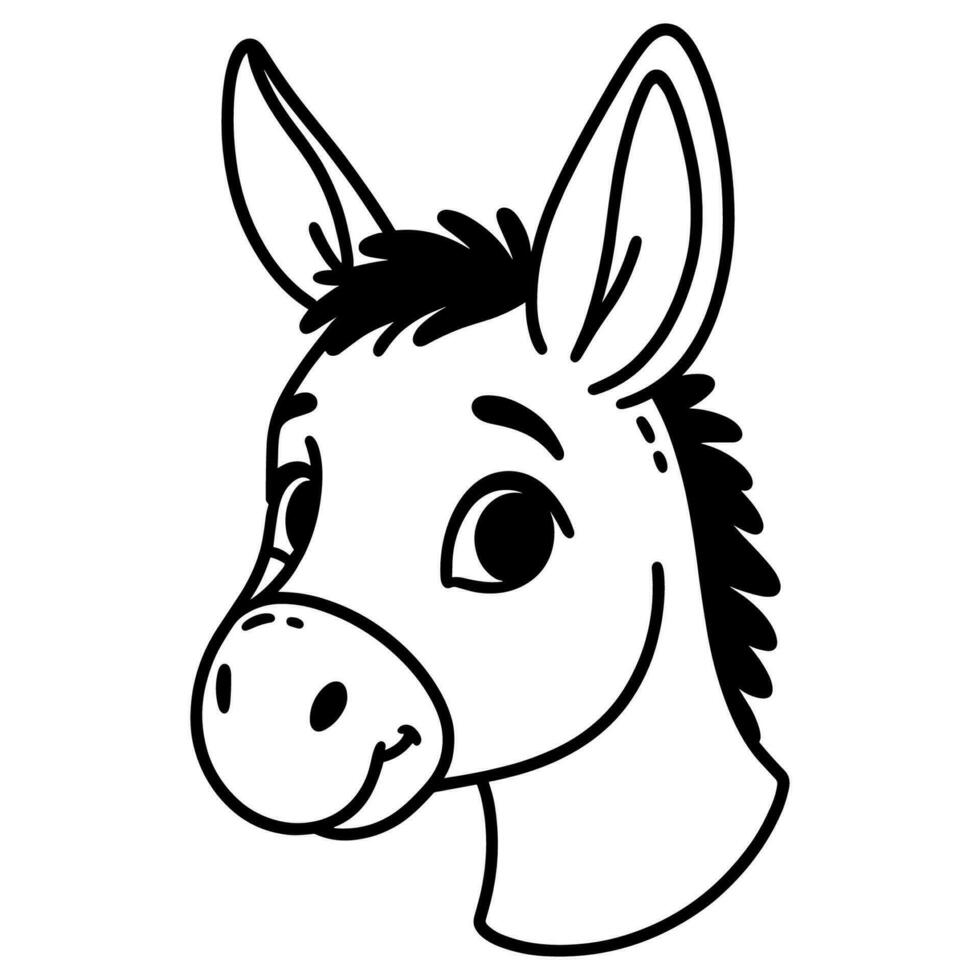 Simple one line drawing of donkey vector