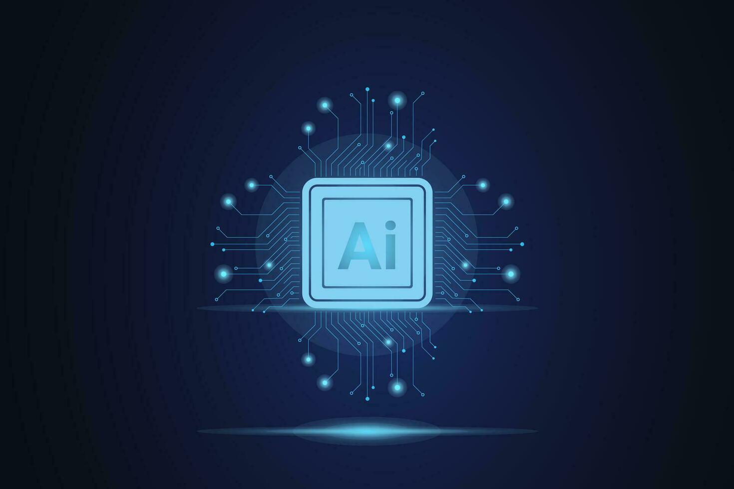 Digital technology and Artificial intelligence circuit line style. Machine learning design. Smart network digital technology. AI. Vector illustration