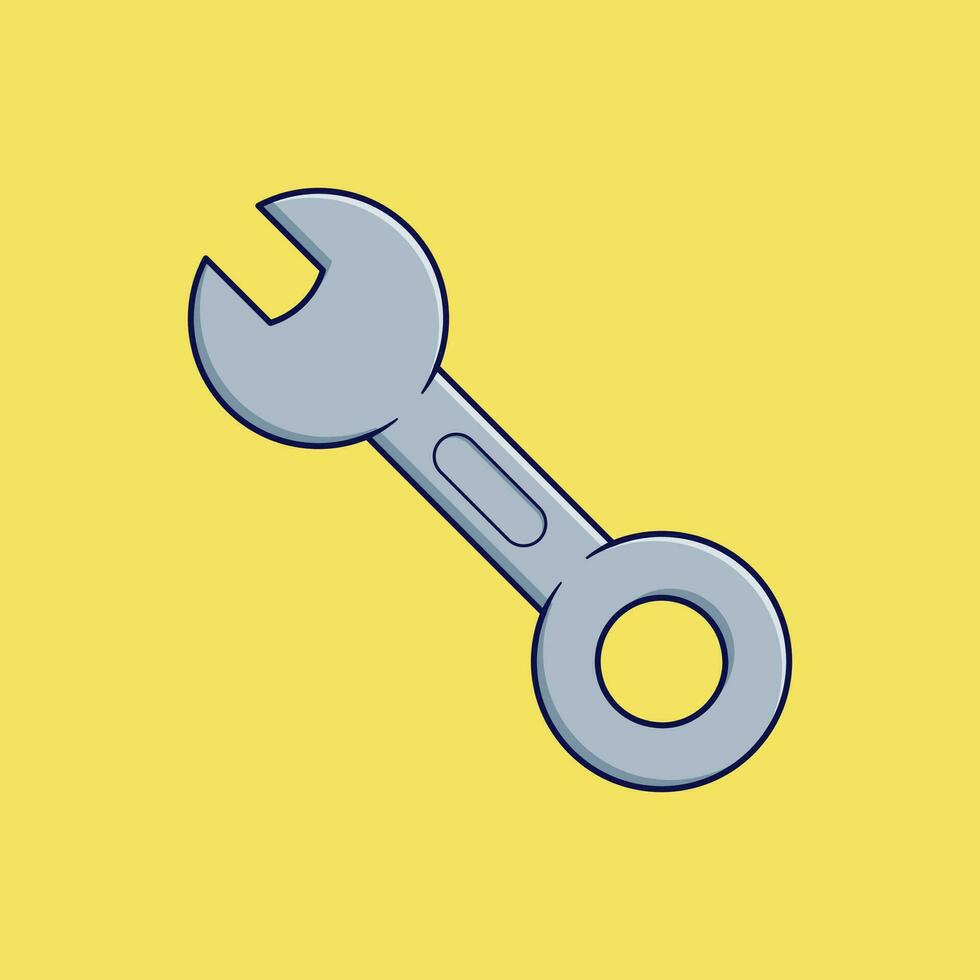 Combination spanner vector illustration. Tool for installing or removing nuts and bolts. Isolated hand tools