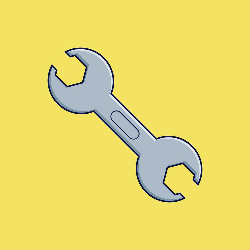 Flare nut spanner vector illustration. Tool for installing or removing