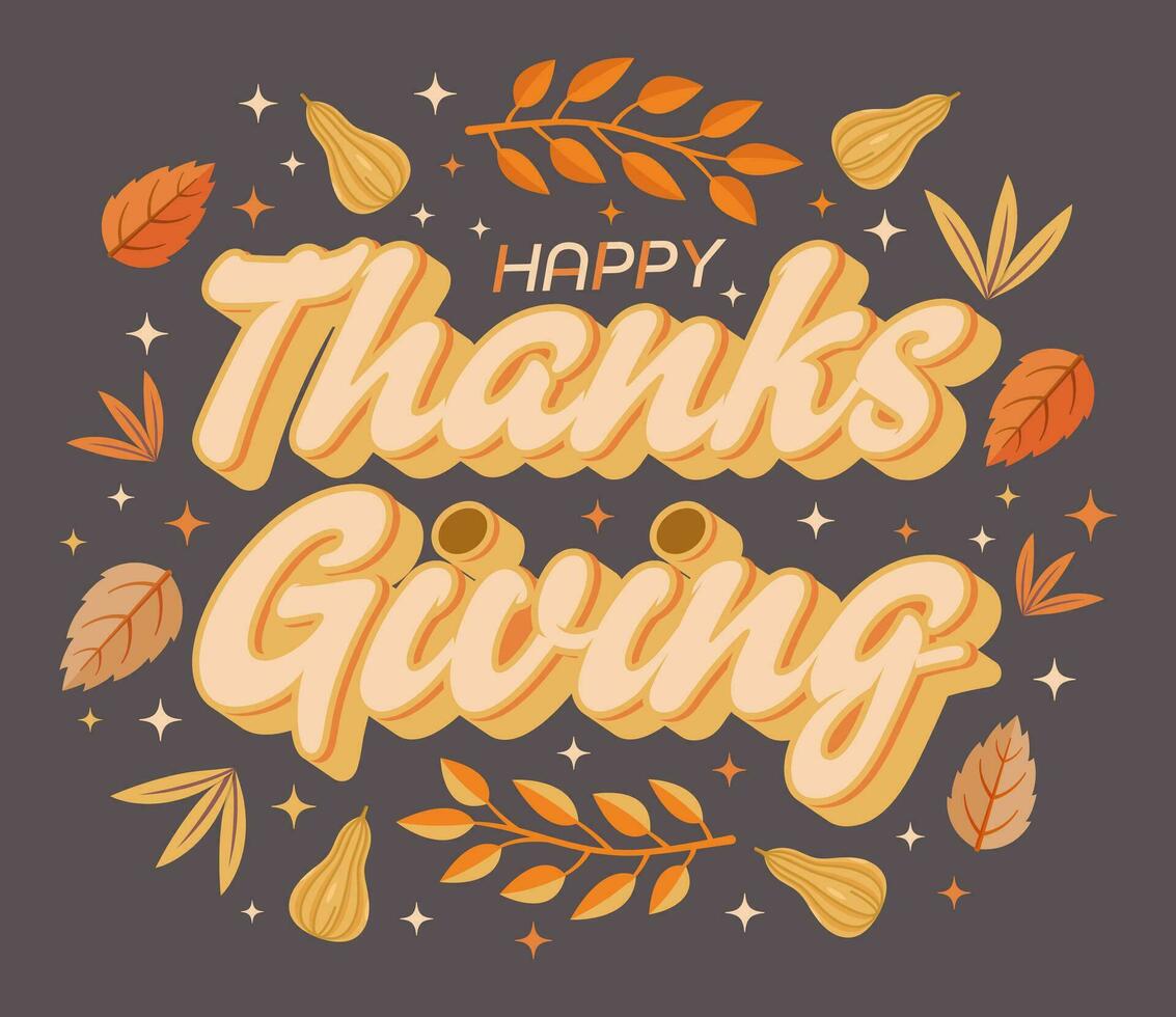 thanksgiving day greeting concept vector