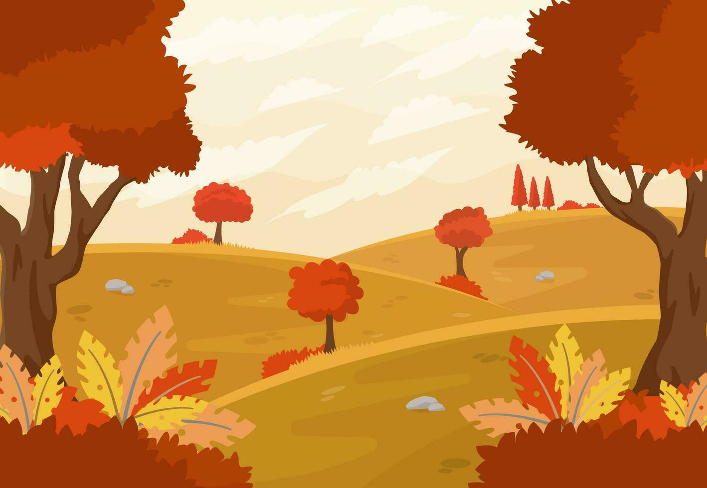 natural scenery in autumn vector