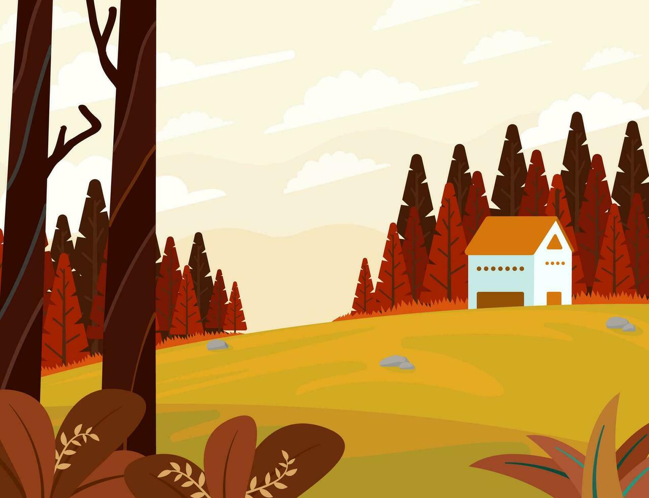 natural paisaje de otoño vasto tierra vector