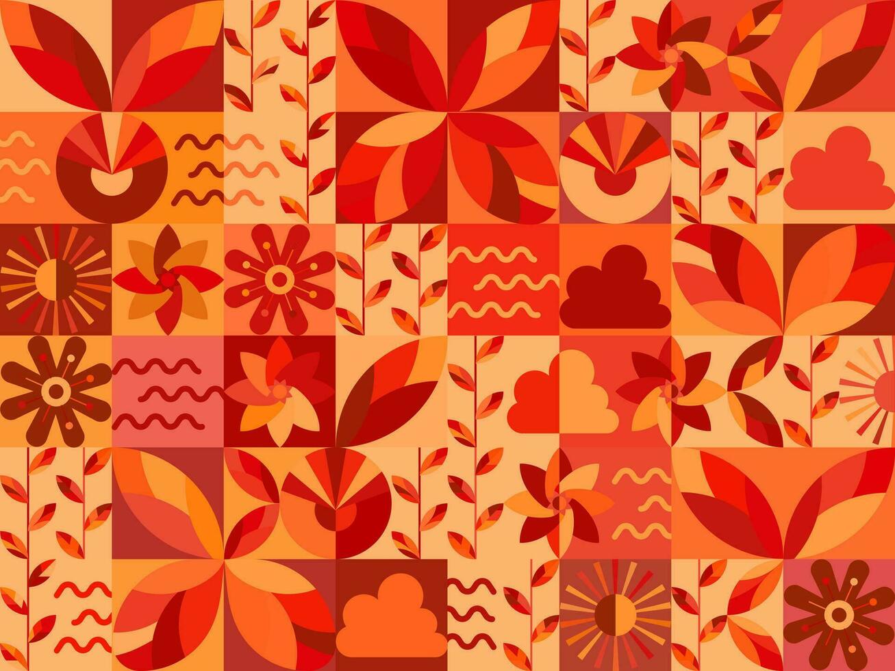 geometric shapes with beautiful leaves and plants for background vector