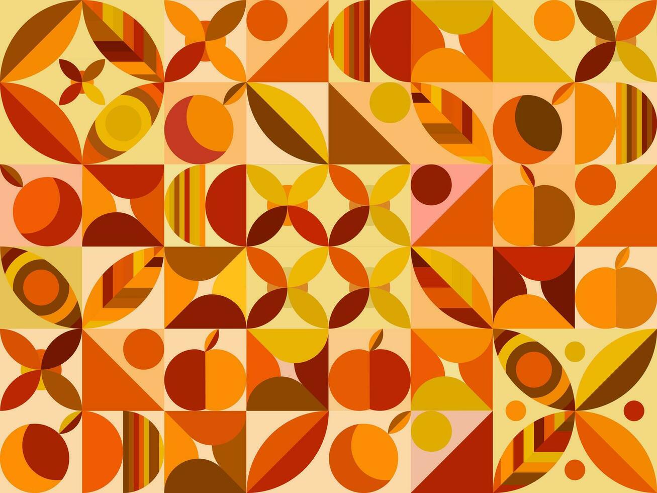 abstract geometric shapes with leaves for background vector