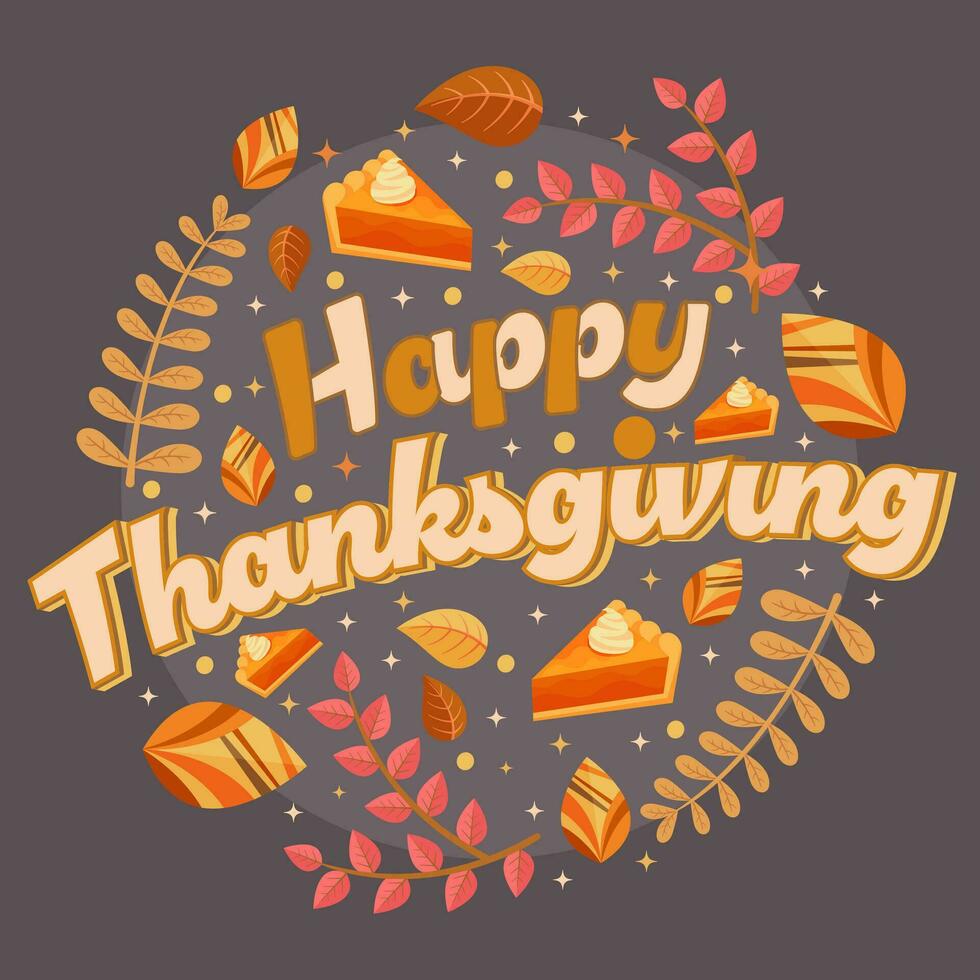 thanksgiving concept with decorated congratulations vector