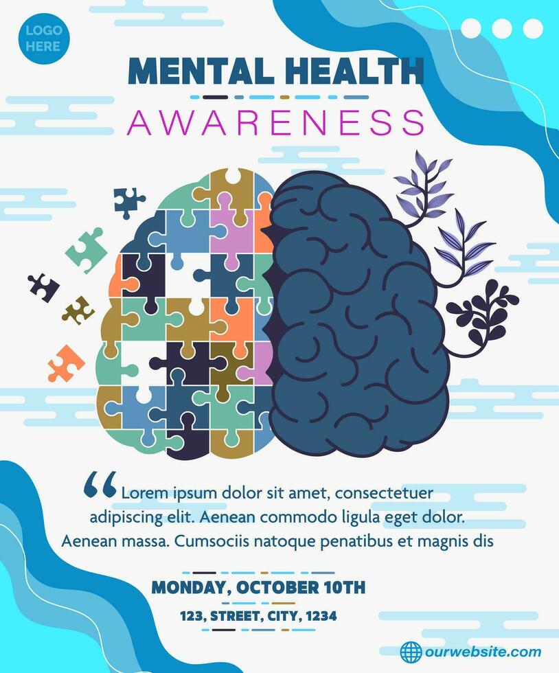 mental health poster vector