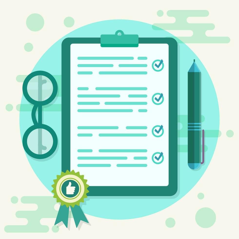 document file paper with pen and glasses as office equipment vector