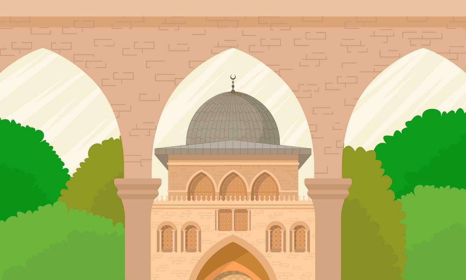 illustration of the Aqsa al-Haram mosque vector