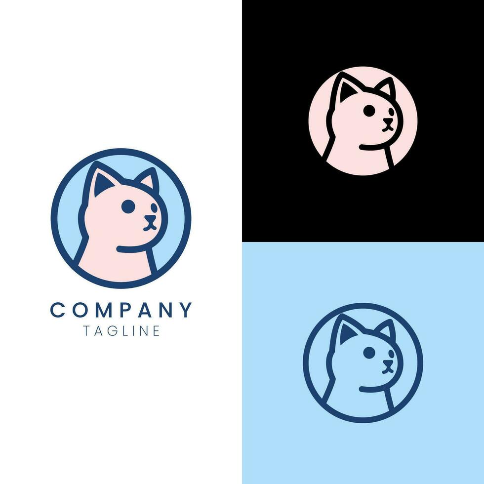 Cat Logo Minimalism Mascot vector