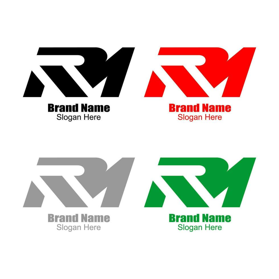 RM Initial Logo Modern Sporty vector