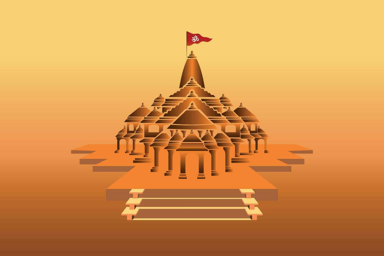 Free Vector ram mandir design