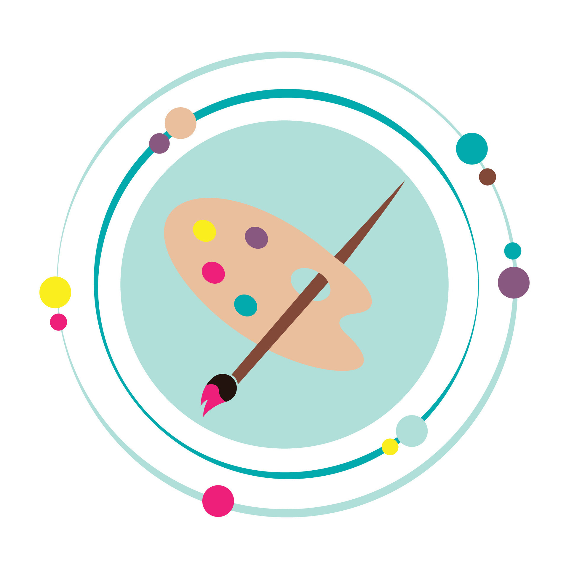 Paintbrush and palette vector illustration graphic icon 36139655 Vector