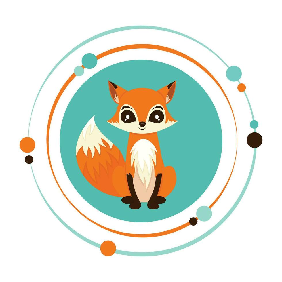 A cartoon fox character vector illustration graphic icon