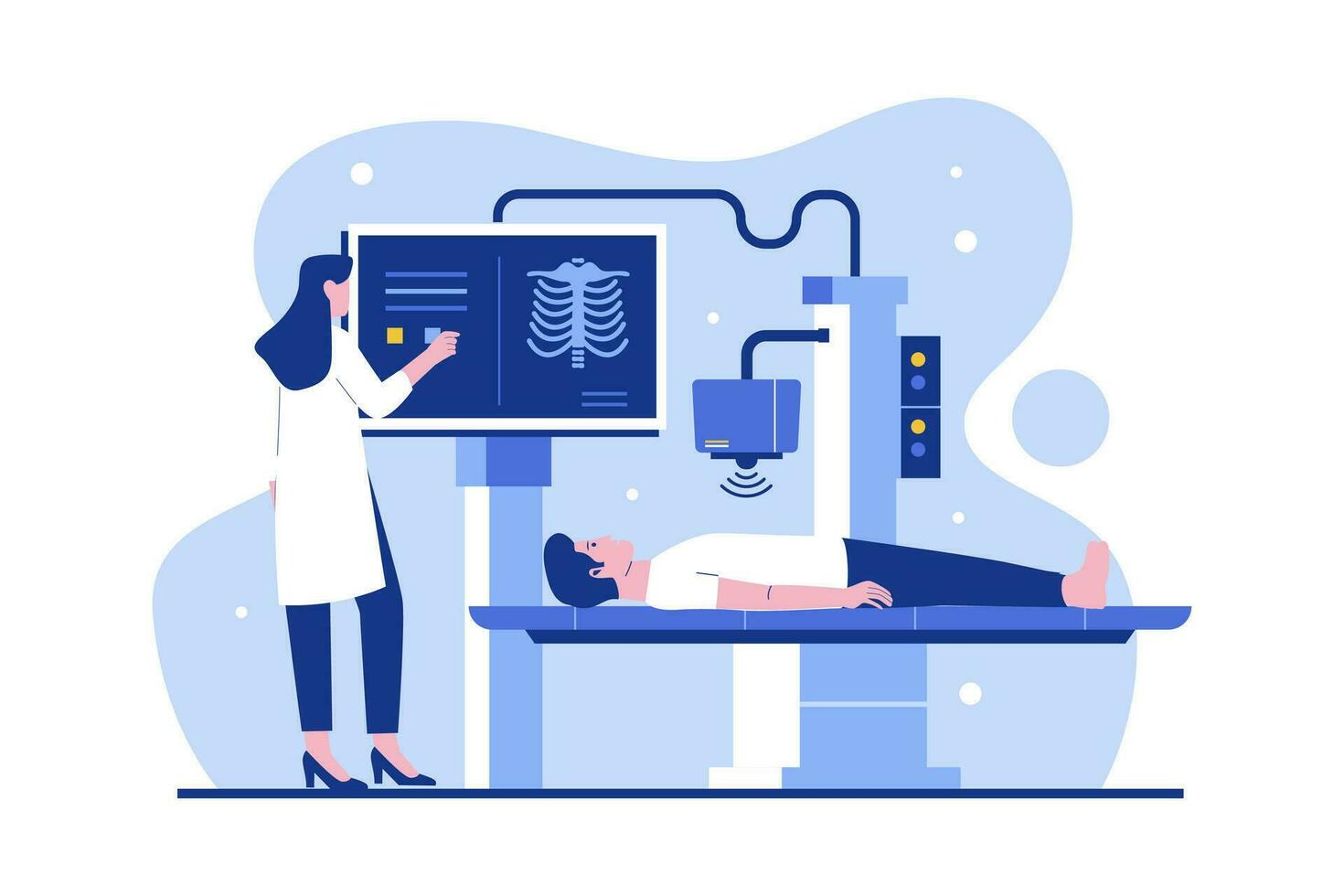 radiografía máquina concepto ilustración vector