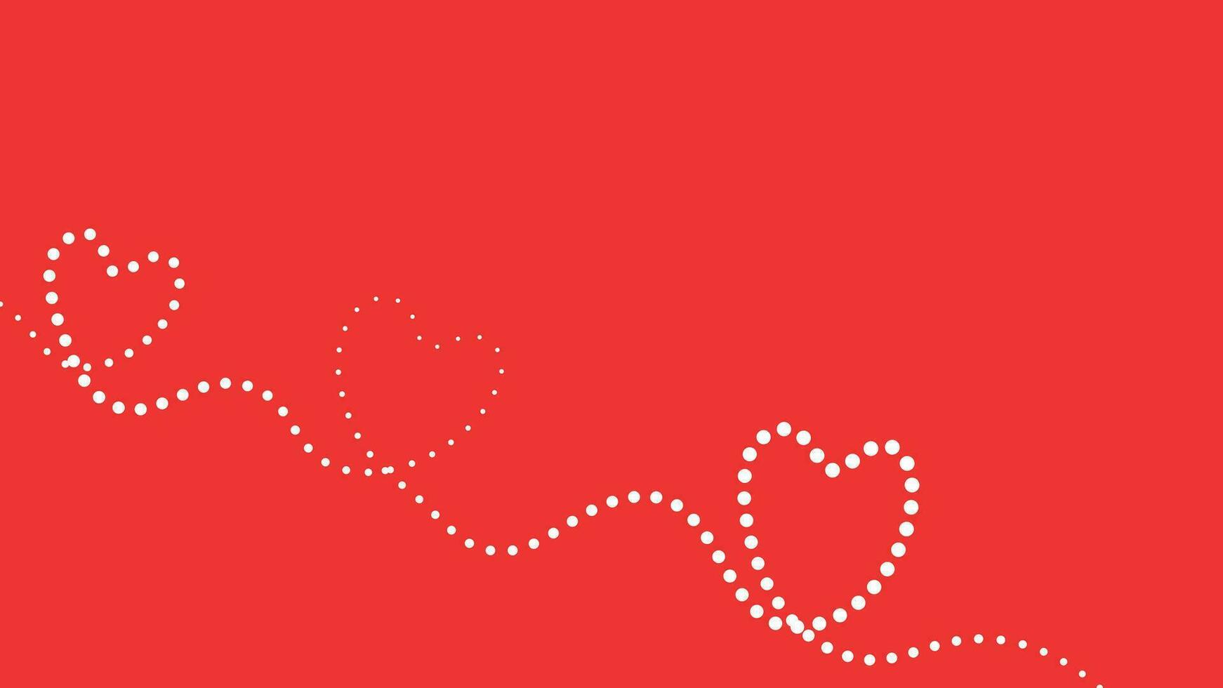 Valentine minimalist drawing love symbol background in red and white. vector