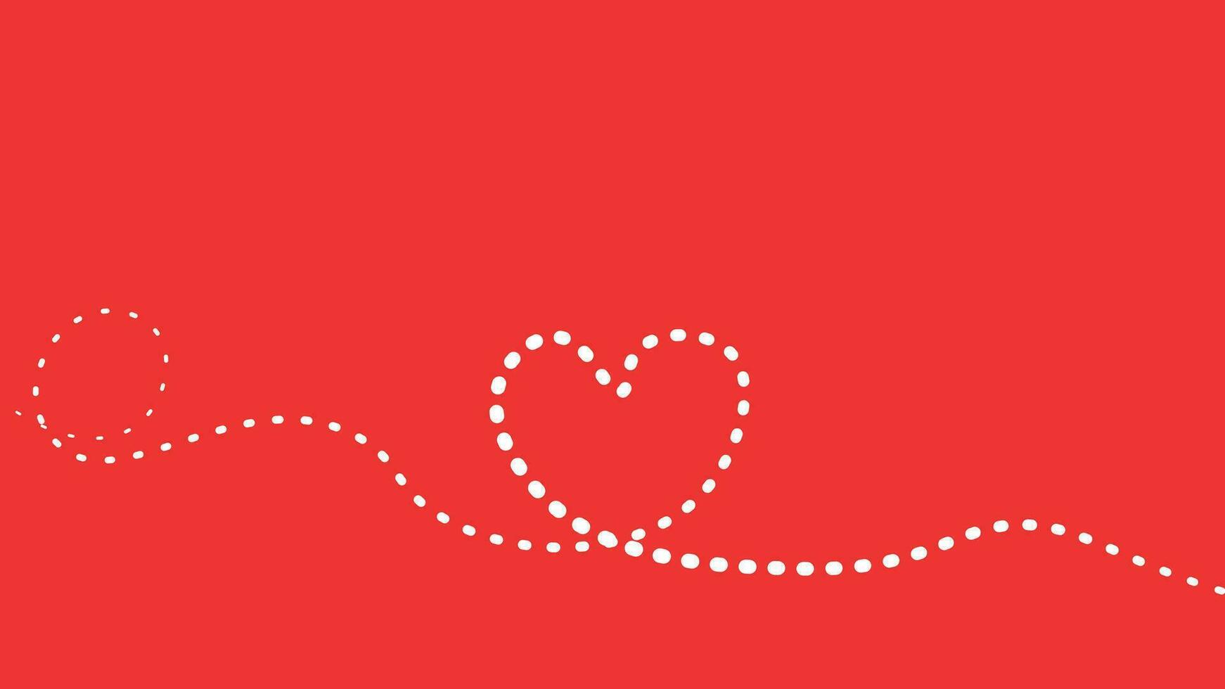 Valentine minimalist drawing love symbol background in red and white. vector