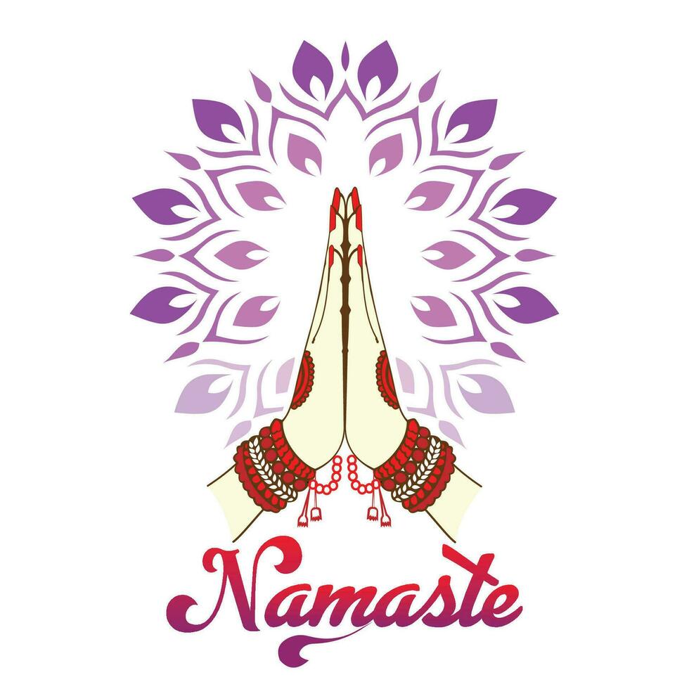 vector hand drawn namaste gesture