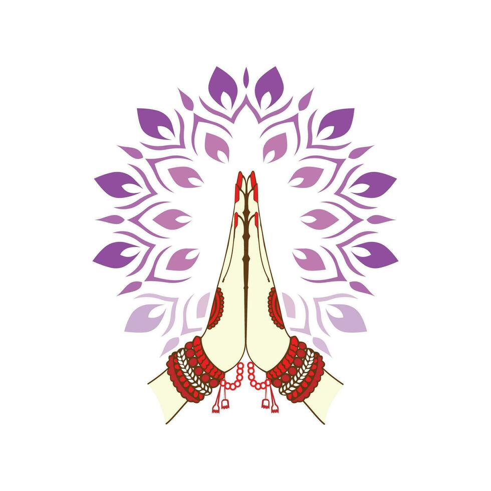 vector hand drawn namaste gesture
