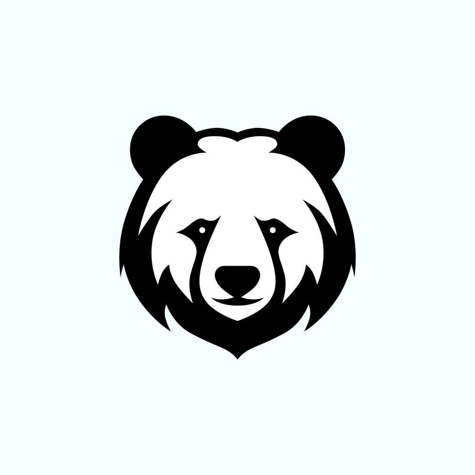 panda head logo illustration vector