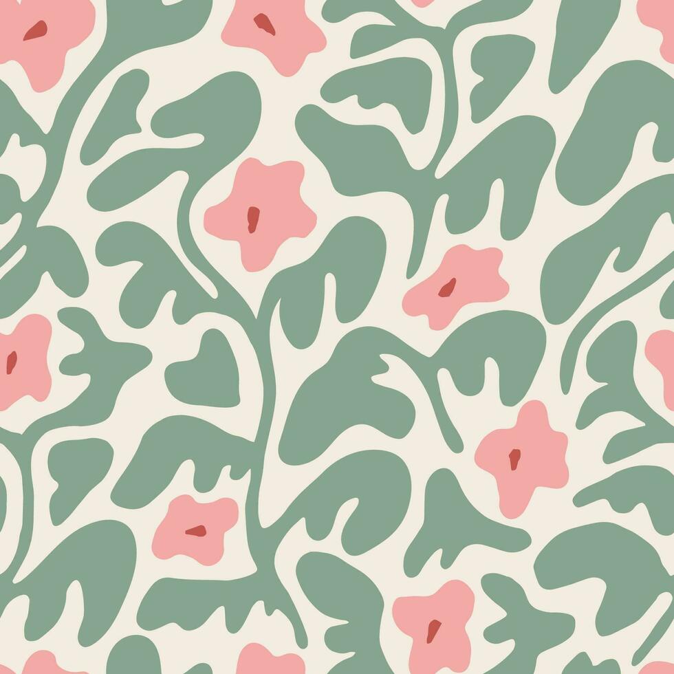 Vector doodle simple flower illustration seamless repeat pattern digital artwork