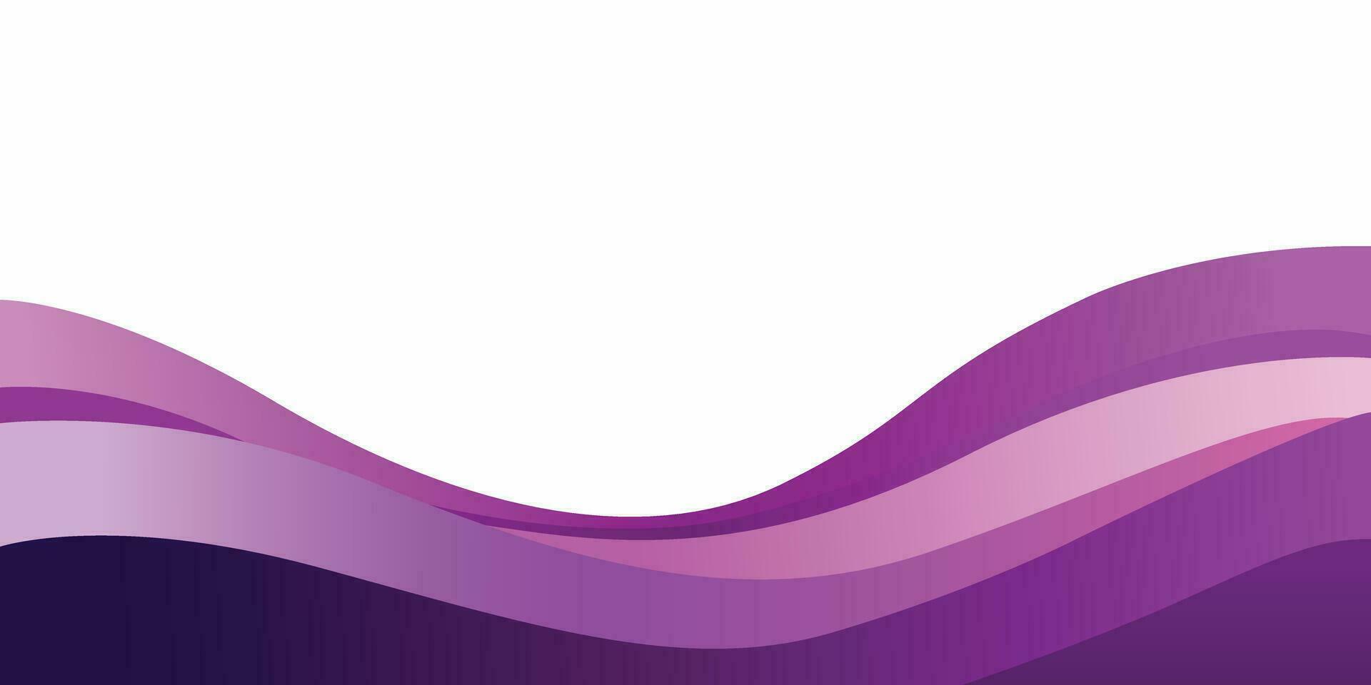 Abstract purple wave banner background. Flat vector illustration