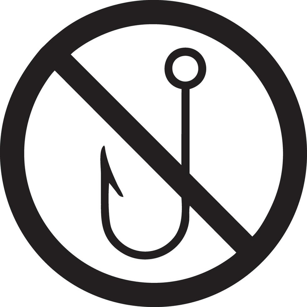 fish hook logo icon black and white vector
