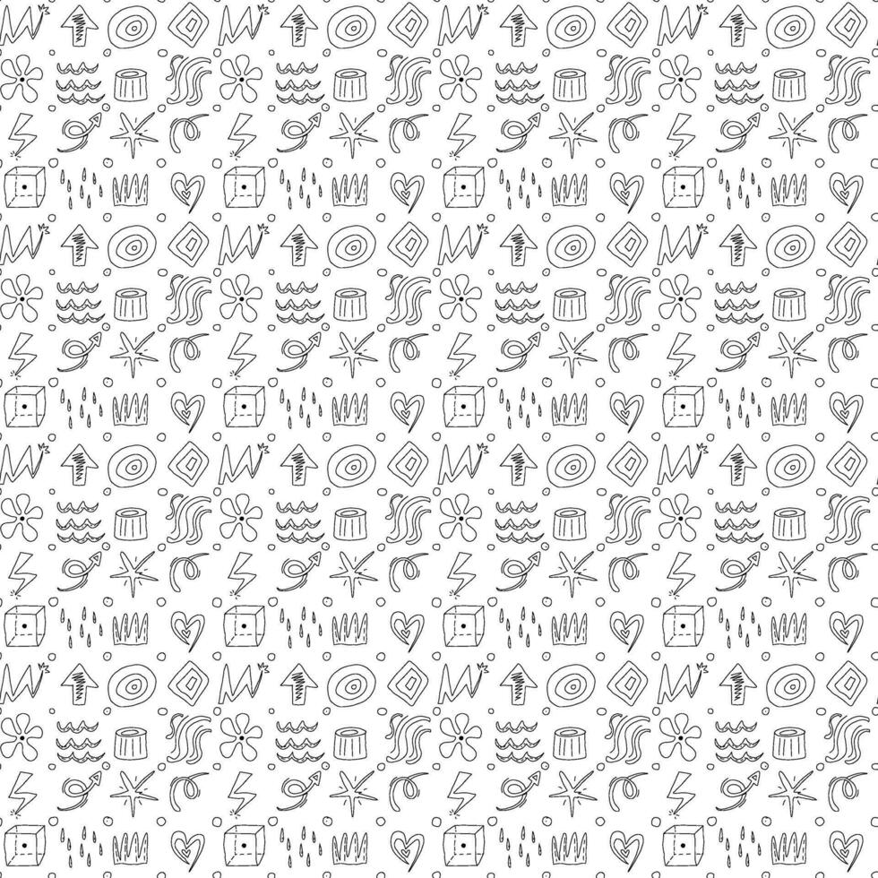 abstract doodle hand drawn seamless pattern vector