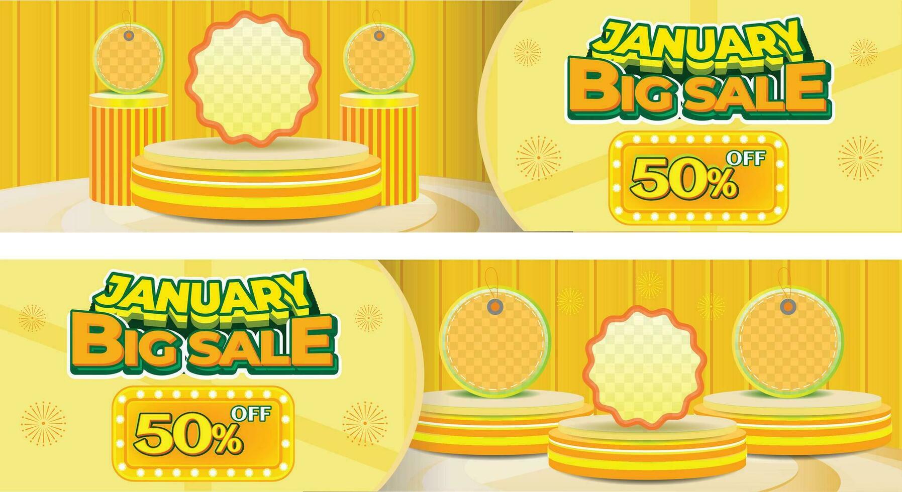 January 1 1 Big sale banner discount promotion background template payday sosial media 3 vector