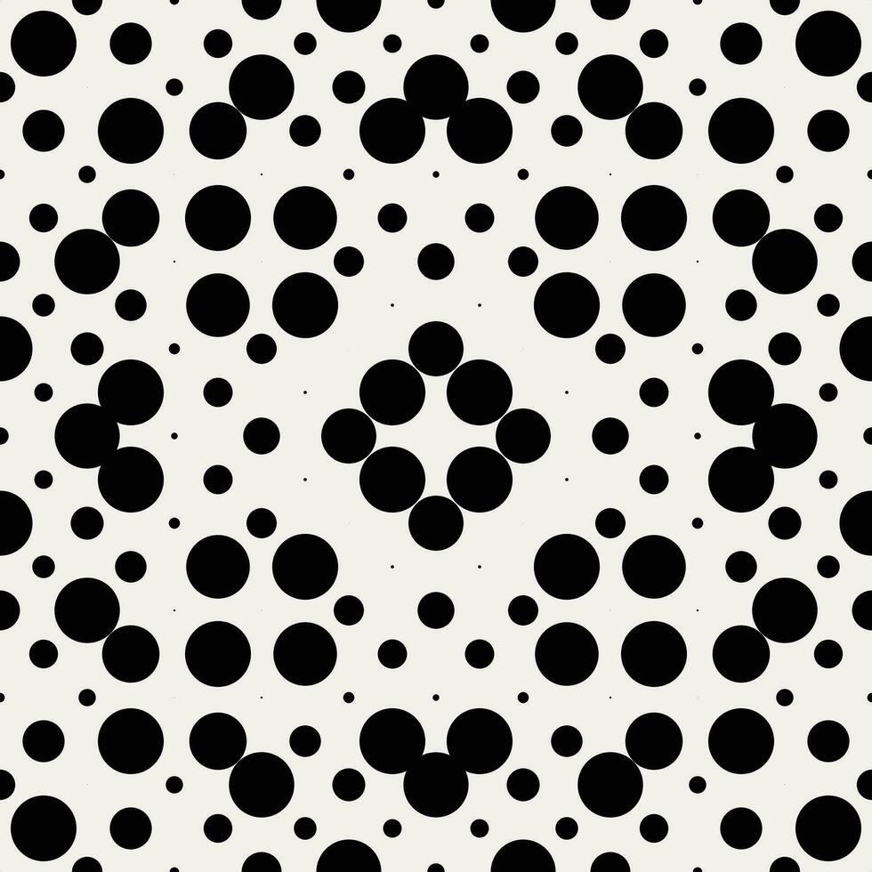 Abstract Monochrome Dot Vector Seamless Pattern Design