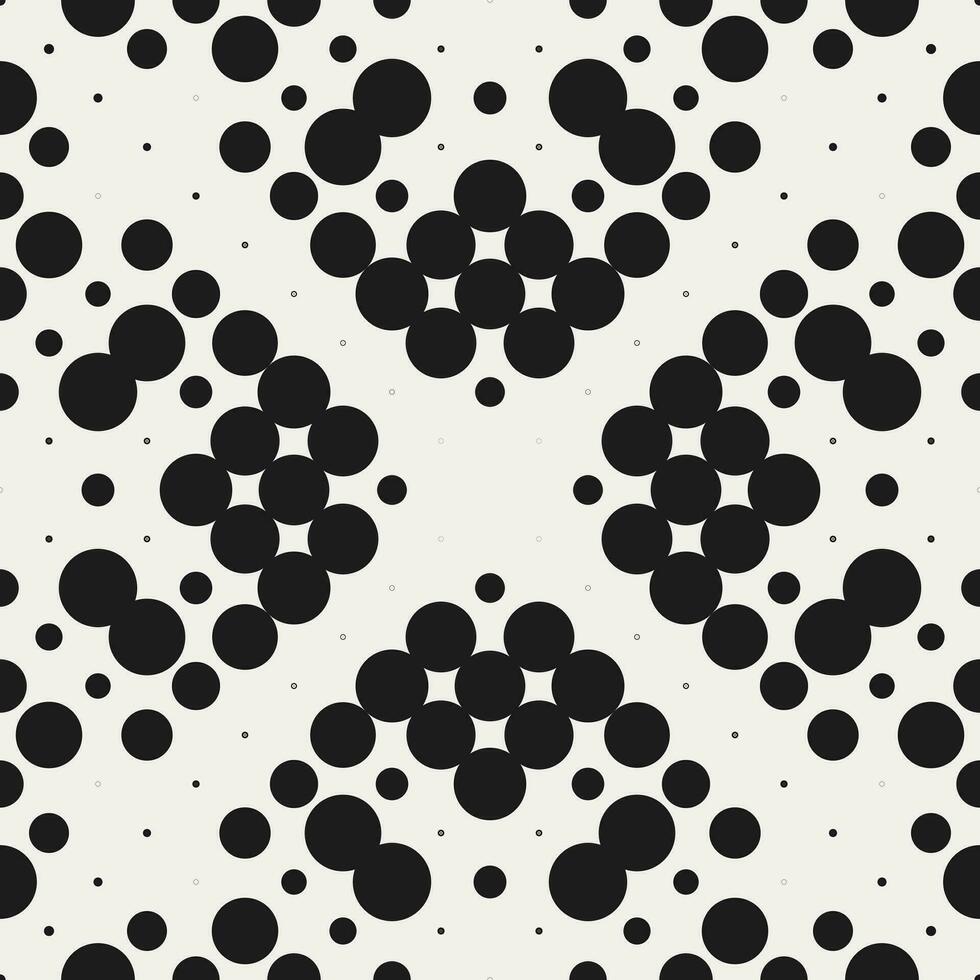 Abstract Monochrome Dot Vector Seamless Pattern Design