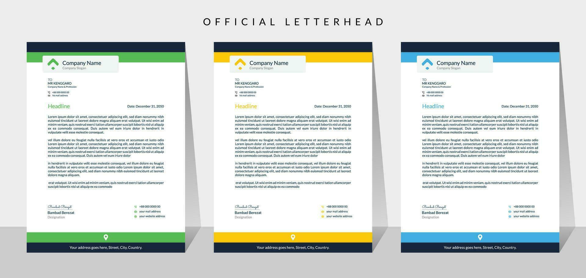 Creative corporate modern business letterhead design vector template