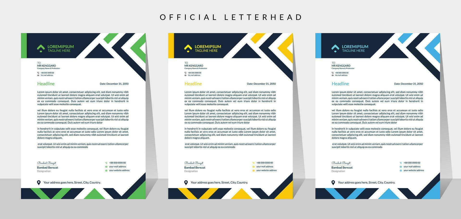 Creative corporate modern business letterhead design vector template