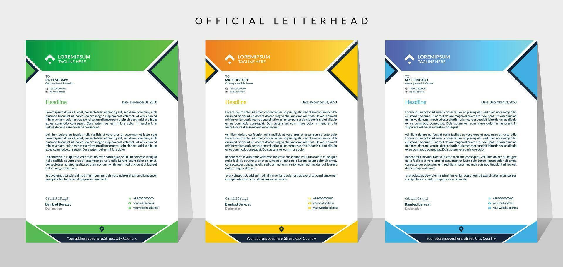 Creative corporate modern business letterhead design vector template