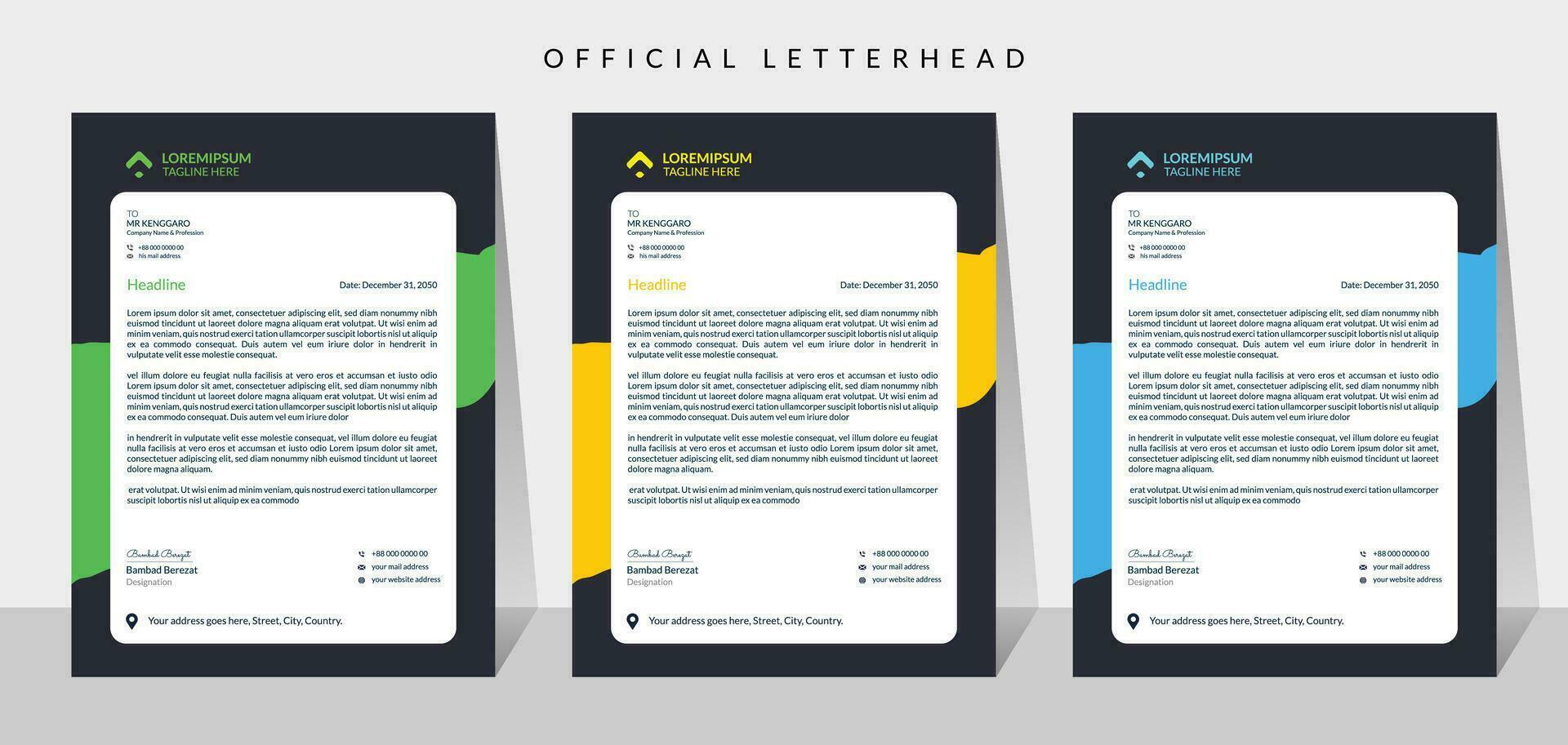 Creative corporate modern business letterhead design vector template